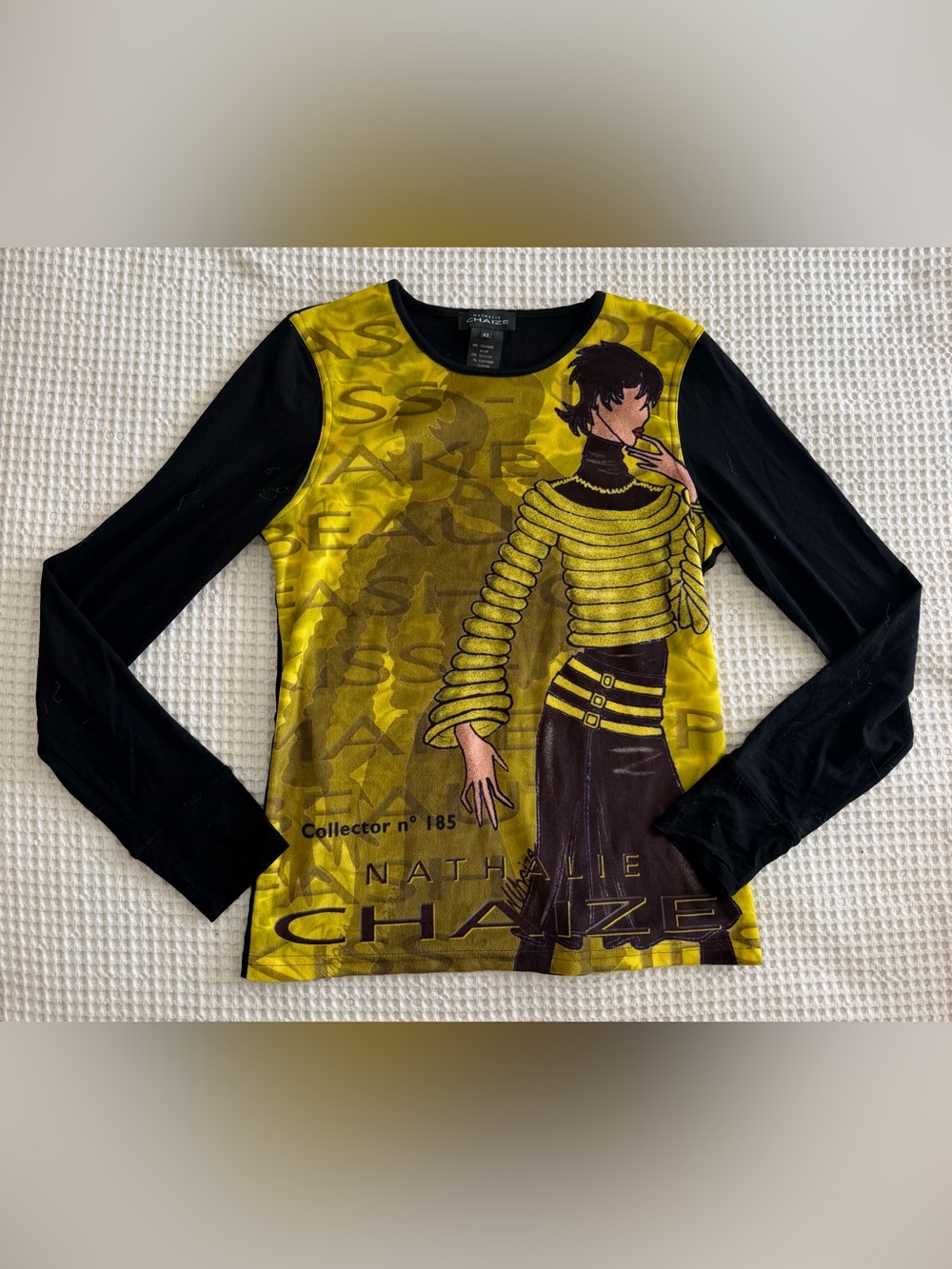 Nathalie Chaize Vintage Y2K Art-to-Wear Graphic Top | Collector No. 185 SZ 42